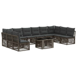 vidaXL Tuinbank Set 11 st Zwart poly rattan