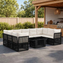 vidaXL Tuinbank Set 10 st Zwart poly rattan