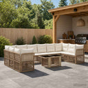 vidaXL Garden Lounge Set 11 pcs Black poly rattan