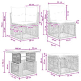 vidaXL Tuinbank Set 10 st Zwart poly rattan