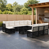 vidaXL Garden Sofa Set 11 pcs Black poly rattan