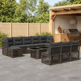 vidaXL Garden Sofa Set 11 pcs Black poly rattan