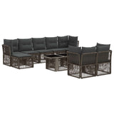 vidaXL Tuinbank Set 10 st Zwart poly rattan