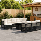 vidaXL Garden Sofa Set 11 Pieces Black Poly Rattan