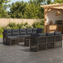vidaXL Garden Sofa Set 11 Pieces Black Poly Rattan