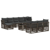 vidaXL Garden Sofa Set 11 Pieces Black Poly Rattan