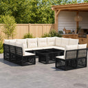 vidaXL Tuinbank Set 12 st Zwart poly rattan