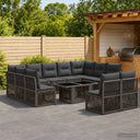 vidaXL Tuinbank Set 12 st Zwart poly rattan