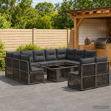 vidaXL Tuinbank Set 12 st Zwart poly rattan