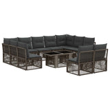 vidaXL Tuinbank Set 12 st Zwart poly rattan