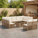 vidaXL Tuinbank Set 12 st Zwart poly rattan