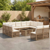 vidaXL Tuinbank Set 12 st Zwart poly rattan