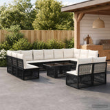 vidaXL Garden Sofa Set 13 pcs Black poly rattan