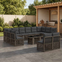 vidaXL Garden Sofa Set 13 pcs Black poly rattan