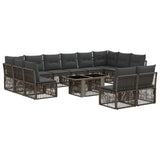vidaXL Garden Sofa Set 13 pcs Black poly rattan