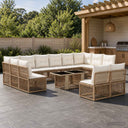 vidaXL Garden Sofa Set 13 pcs Black poly rattan