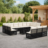 vidaXL Tuinbank Set 14 st Zwart poly rattan