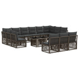 vidaXL Tuinbank Set 14 st Zwart poly rattan