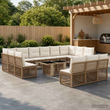 vidaXL Tuinbank Set 14 st Zwart poly rattan
