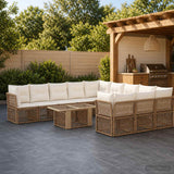 vidaXL Tuinbank Set 12 st Zwart poly rattan