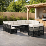 vidaXL Garden Lounge Set 13 pcs Black poly rattan
