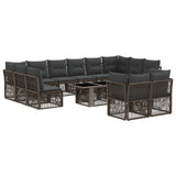 vidaXL Garden Lounge Set 13 pcs Black poly rattan