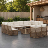 vidaXL Garden Lounge Set 13 pcs Black poly rattan