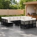 vidaXL Tuinbank Set 14 st Zwart poly rattan
