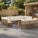 vidaXL Tuinbank Set 14 st Zwart poly rattan