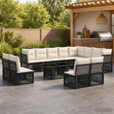 vidaXL Tuinbank Set 13 st Zwart poly rattan