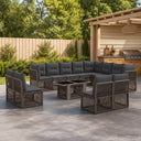 vidaXL Tuinbank Set 13 st Zwart poly rattan