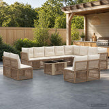 vidaXL Tuinbank Set 13 st Zwart poly rattan