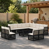 vidaXL Garden Bench Set 14 pcs Beige poly rattan