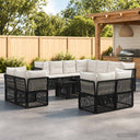 vidaXL Tuinbank Set 12 st Zwart poly rattan