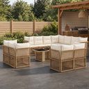 vidaXL Tuinbank Set 12 st Zwart poly rattan