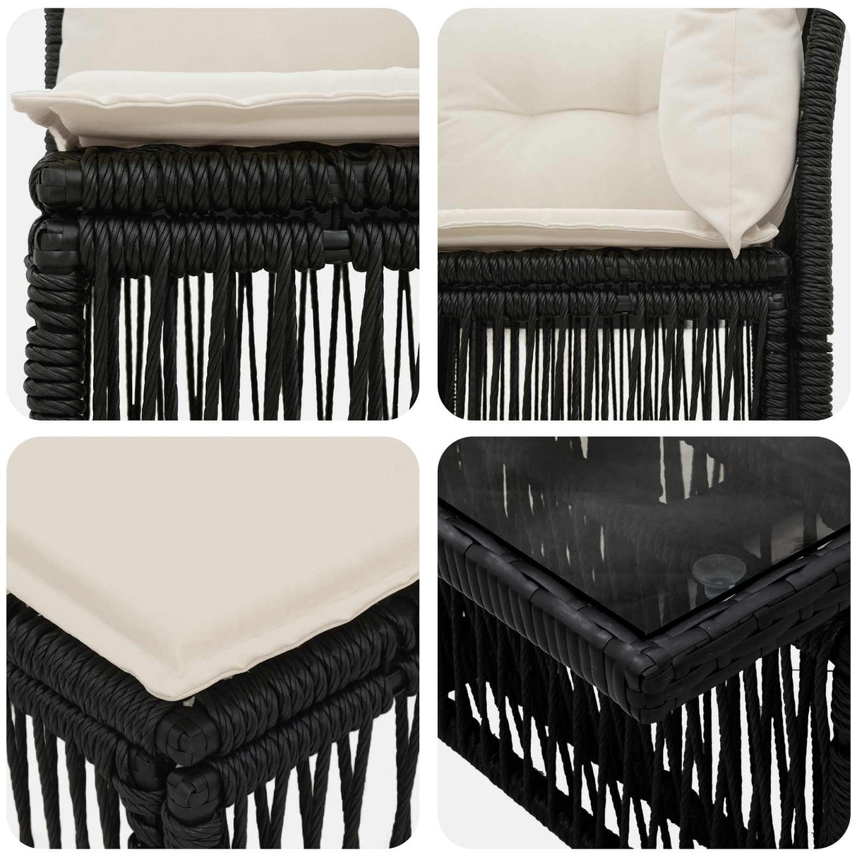 vidaXL Tuinbank Set 13 pcs poly rattan