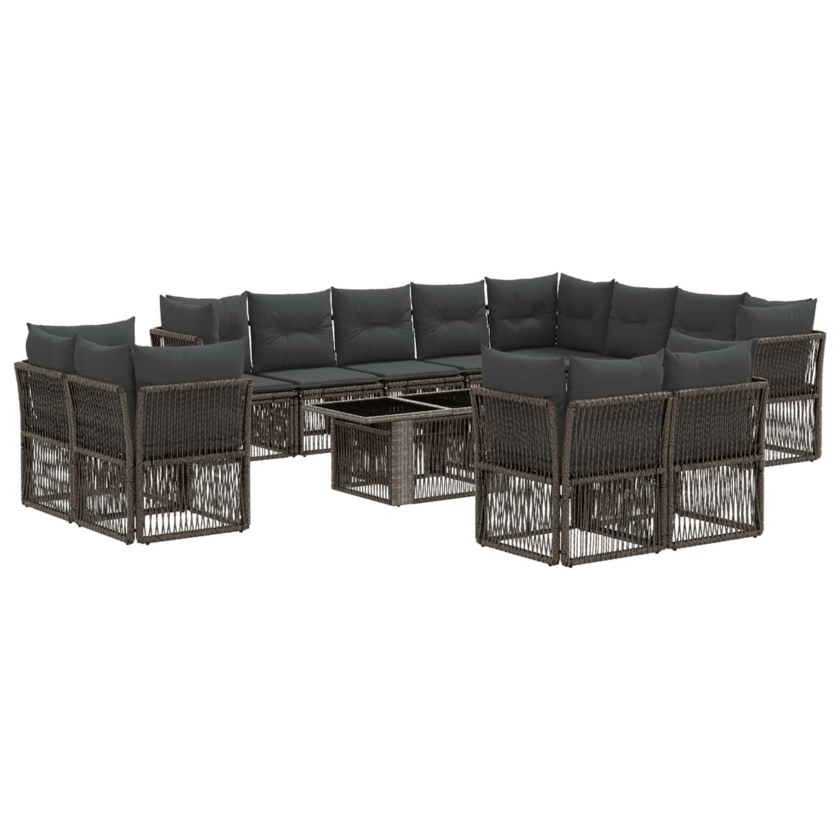 vidaXL Tuinbank Set 13 pcs poly rattan