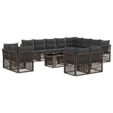 vidaXL Tuinbank Set 13 pcs poly rattan