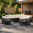 vidaXL Tuinbank Set 14 st Zwart poly rattan