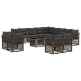 vidaXL Tuinbank Set 14 st Zwart poly rattan