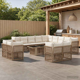 vidaXL Tuinbank Set 14 st Zwart poly rattan
