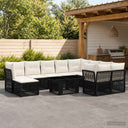 vidaXL Garden Dining Set 11 Pieces Black Poly Rattan