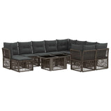 vidaXL Garden Dining Set 11 Pieces Black Poly Rattan