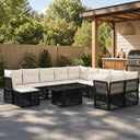 vidaXL Tuinbank Set 12 st Zwart poly rattan