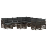 vidaXL Tuinbank Set 12 st Zwart poly rattan