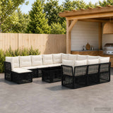 vidaXL Tuinbank Set 13 st Zwart poly rattan