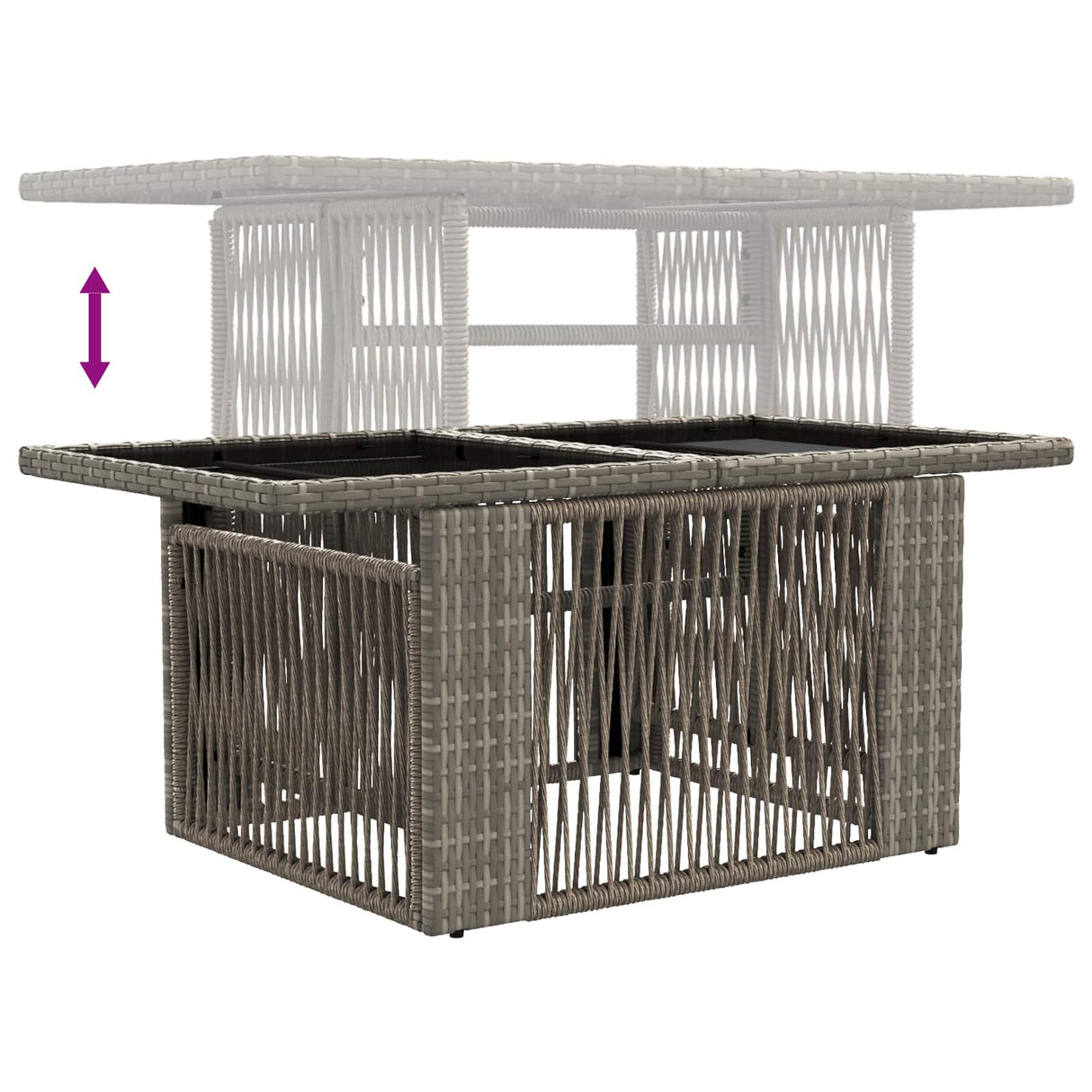 vidaXL Tuinbank Set 13 st Zwart poly rattan