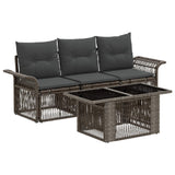 vidaXL Garden Bench Set 4 pcs Black and Cream White poly rattan