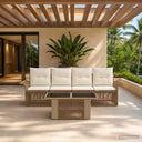 vidaXL Garden Sofa Set 5 pcs Black and Cream White poly rattan