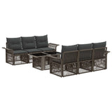 vidaXL Garden Sofa Set 7 pcs Black and Cream White poly rattan